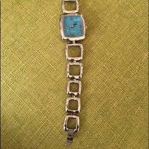 Silpada RARE link bracelet. Turquoise faceplate